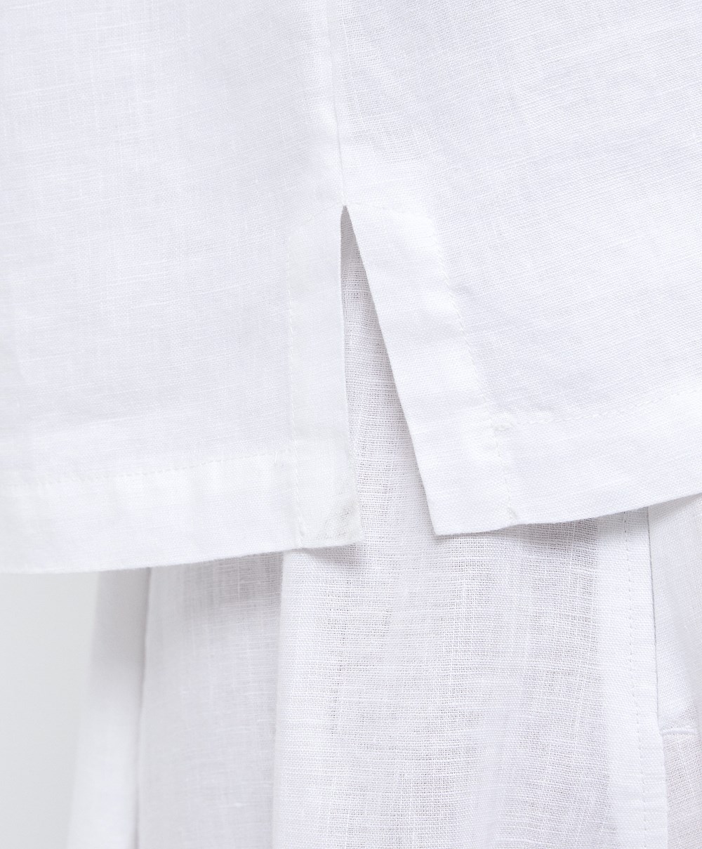 Oysho 100% Linen Shirt Hvite | KVCQ41092