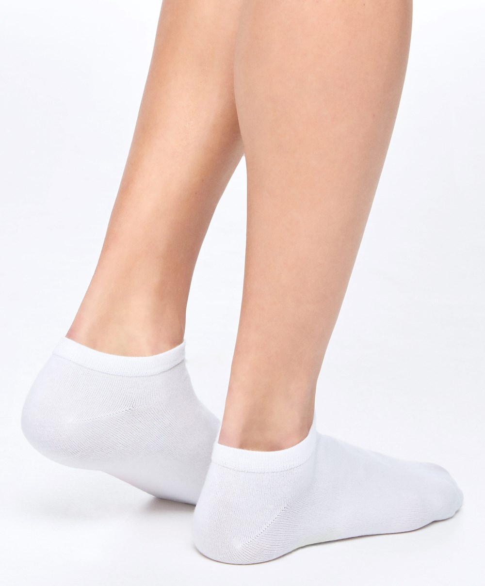 Oysho 2 Pairs Of Modal Trainer Socks Hvite | YEWT16785