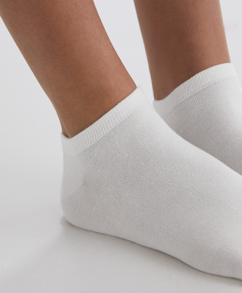 Oysho 2 Pairs Of Modal Trainer Socks Hvite | YEWT16785