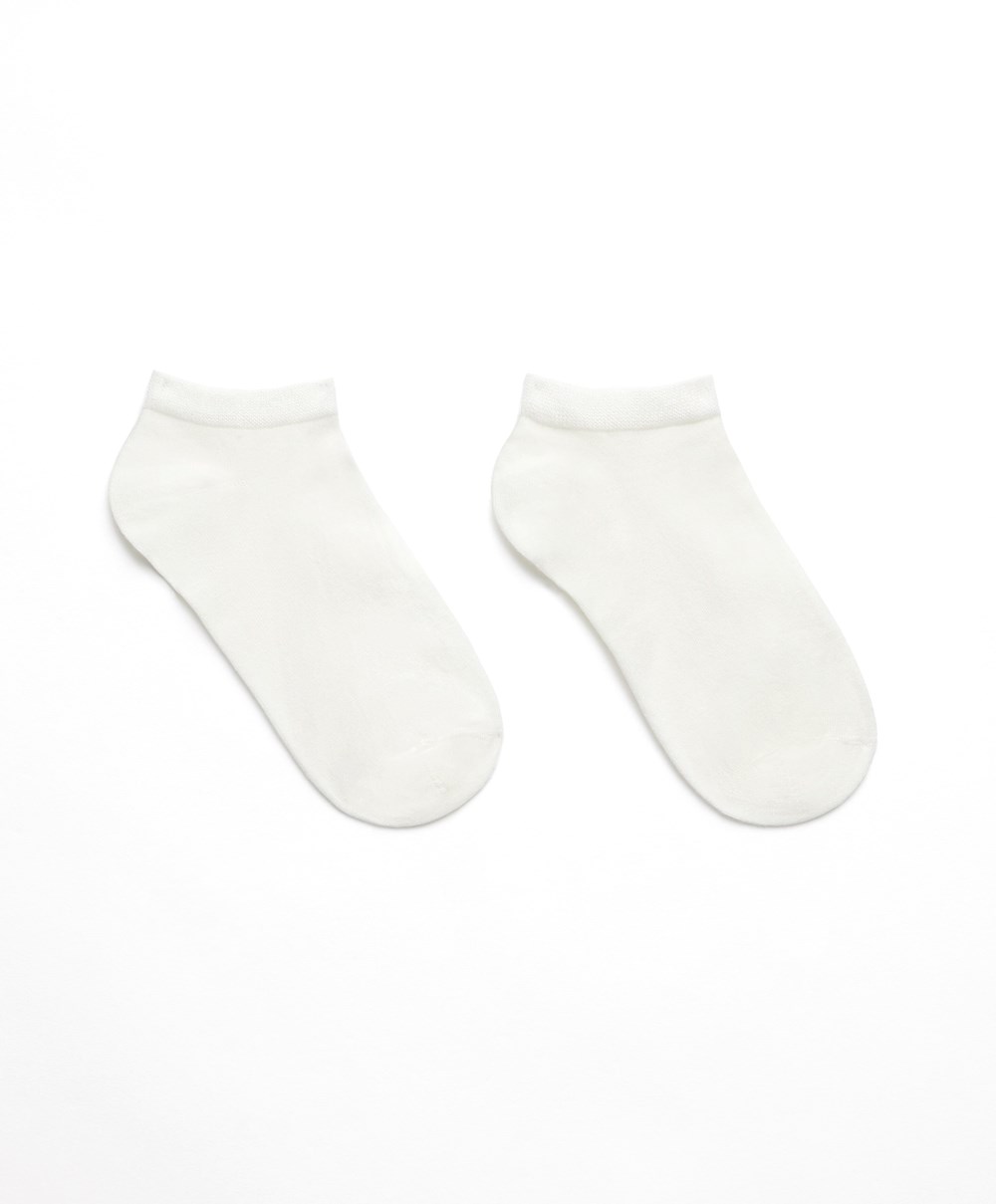 Oysho 2 Pairs Of Modal Trainer Socks Hvite | YEWT16785