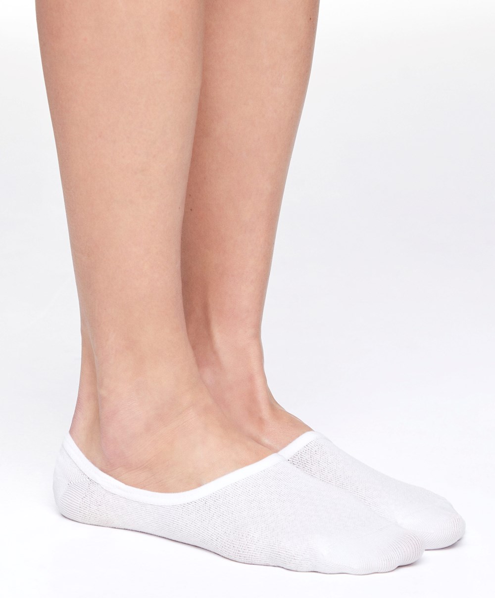 Oysho 3 Pairs Of Polyamide Sports Footsies Hvite | CSJV30564