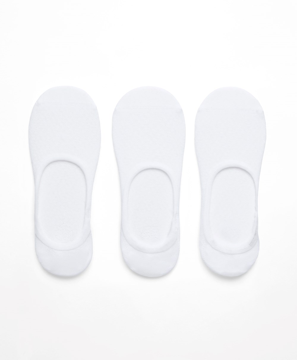 Oysho 3 Pairs Of Polyamide Sports Footsies Hvite | CSJV30564