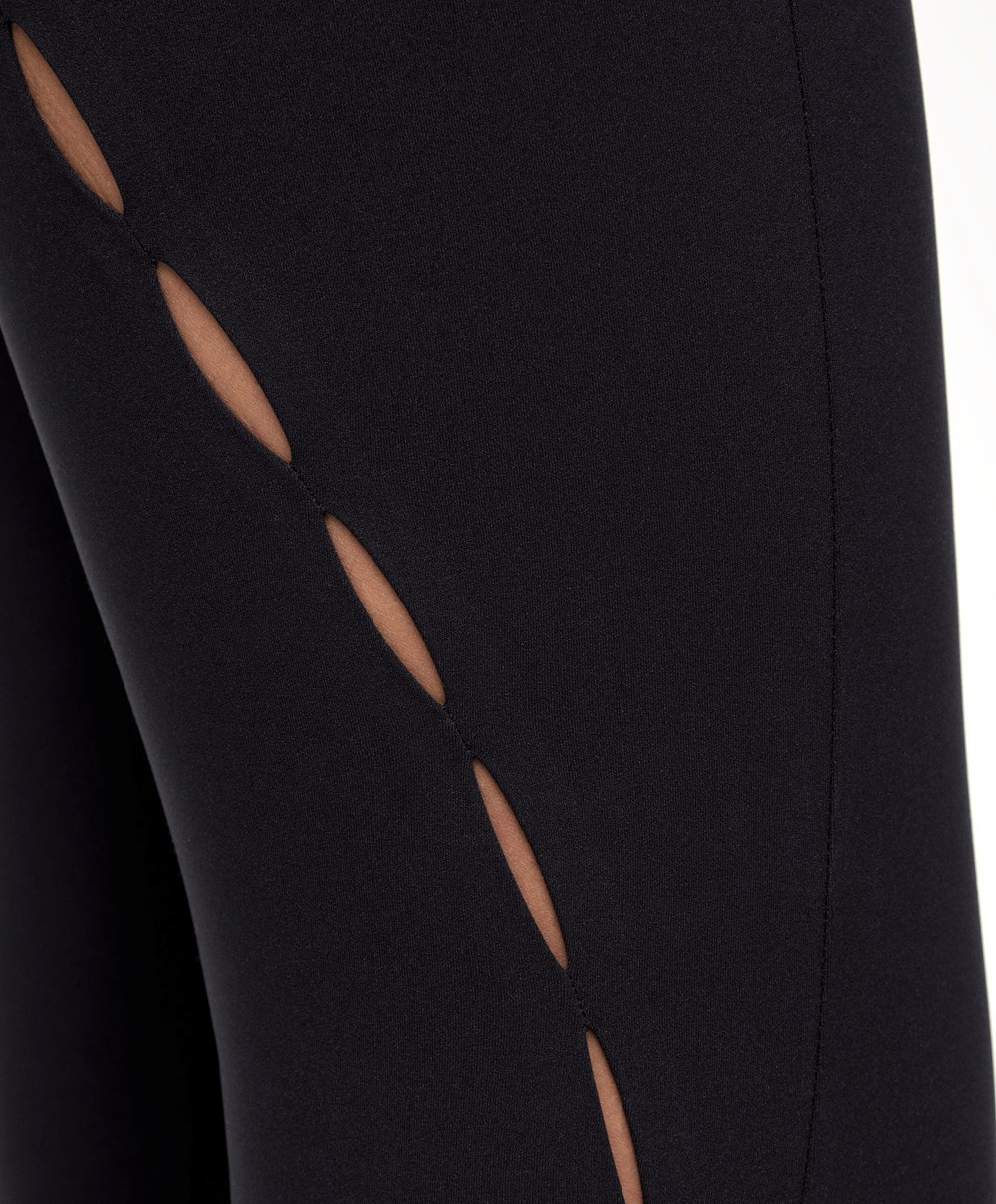 Oysho 65cm Cut-out Compressive Ankle-length Leggings Svarte | GMFH89523