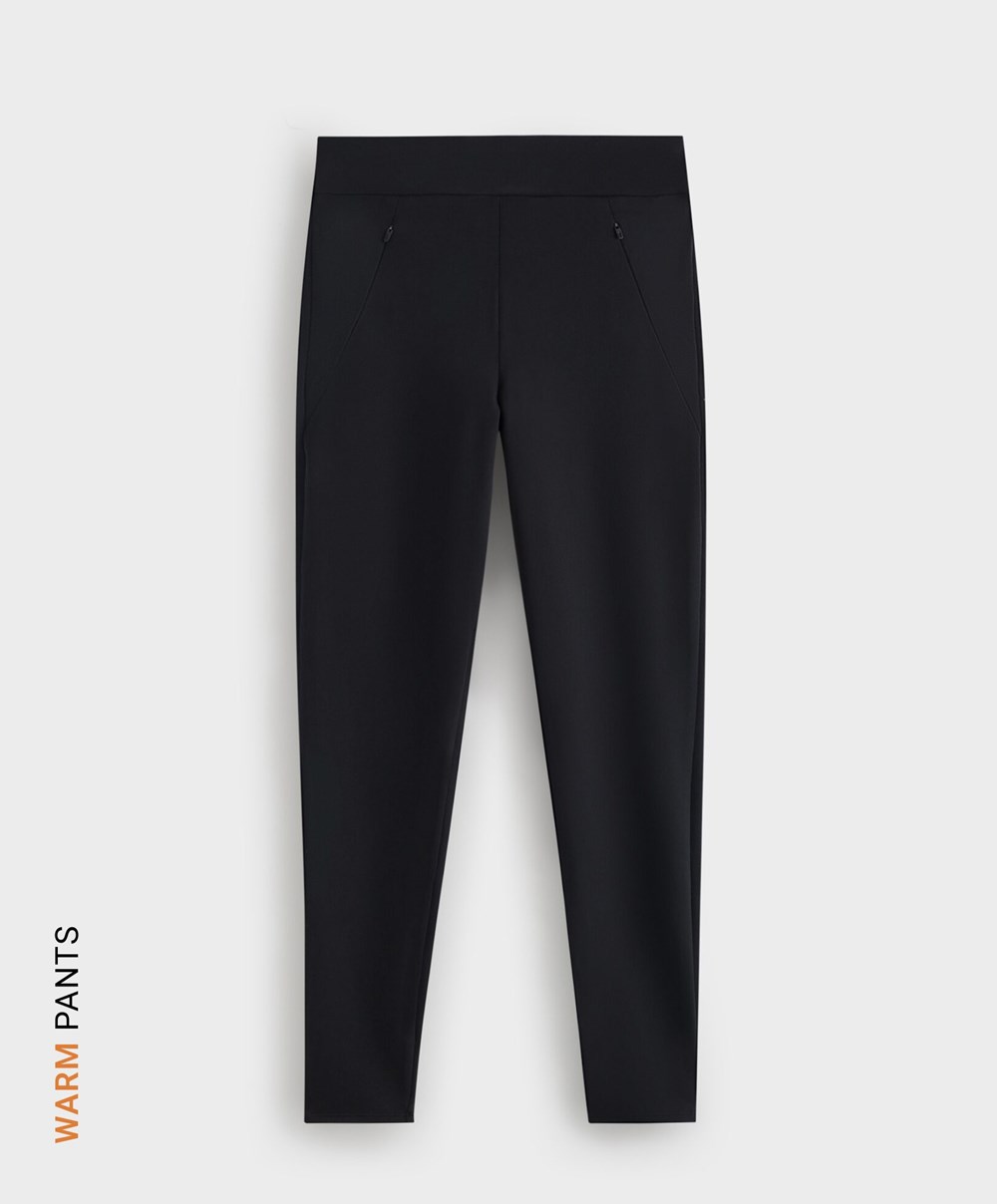 Oysho 70cm Warm Leggings Svarte | RQOU62374