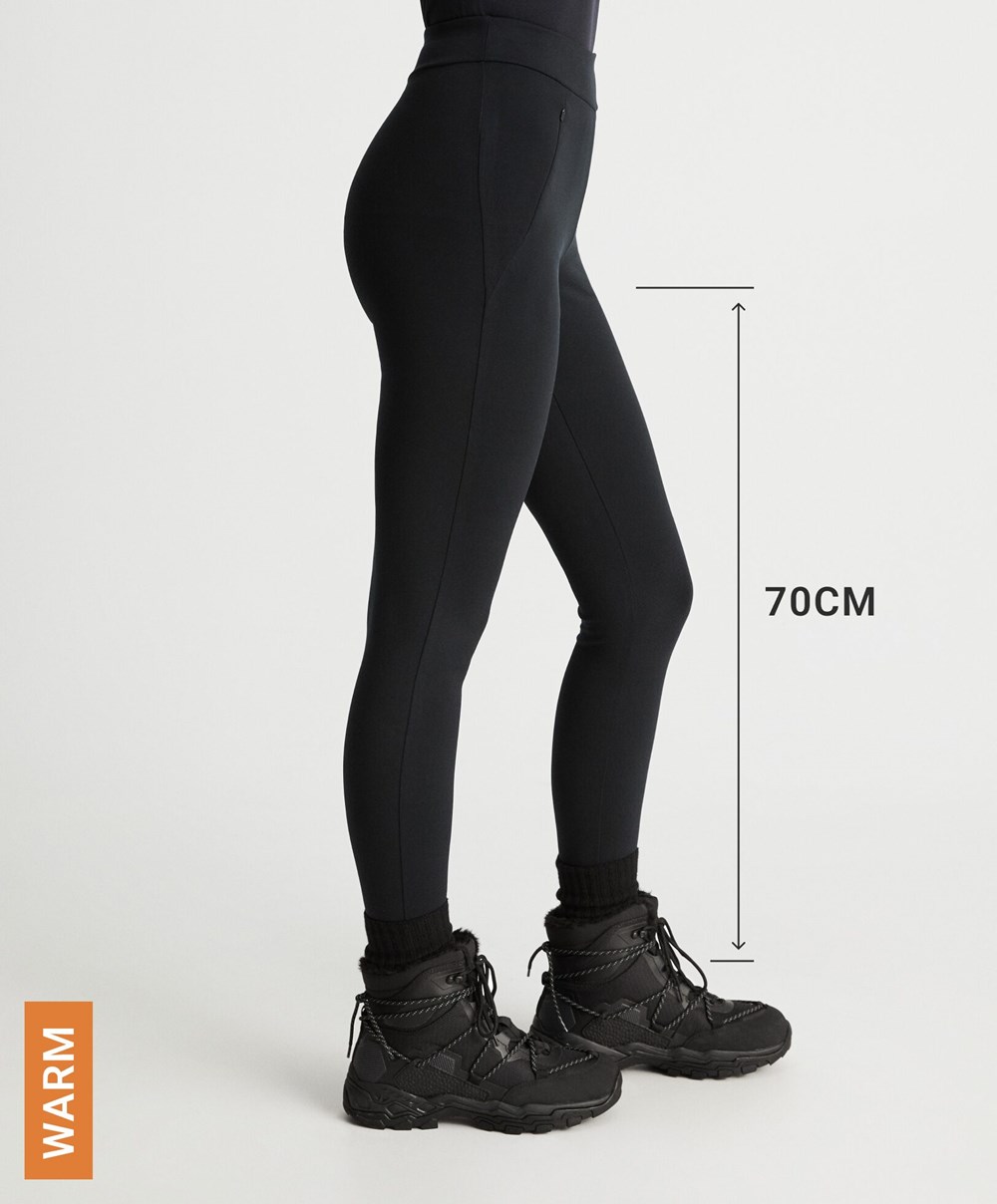 Oysho 70cm Warm Leggings Svarte | RQOU62374