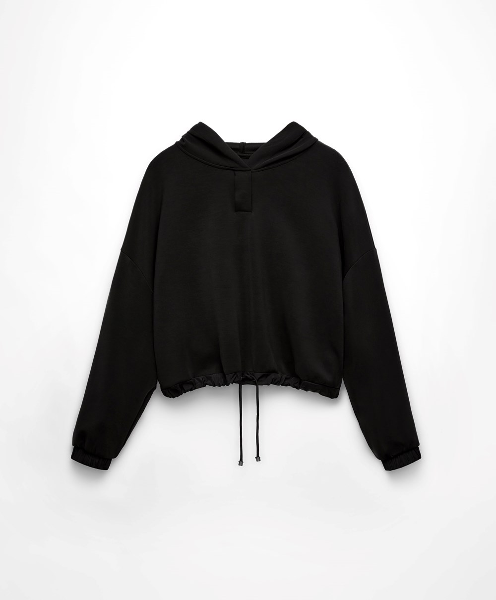 Oysho Adjustable Modal Sweatshirt Svarte | YCUI65407