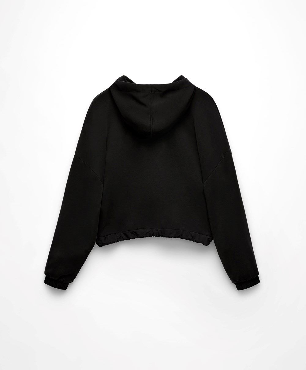 Oysho Adjustable Modal Sweatshirt Svarte | YCUI65407