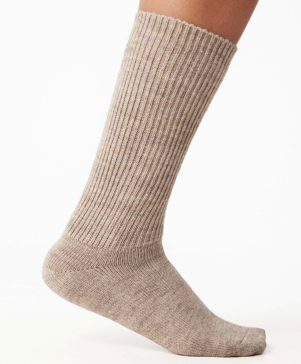 Oysho Alpaca Classic Socks Mink | XGSN51980