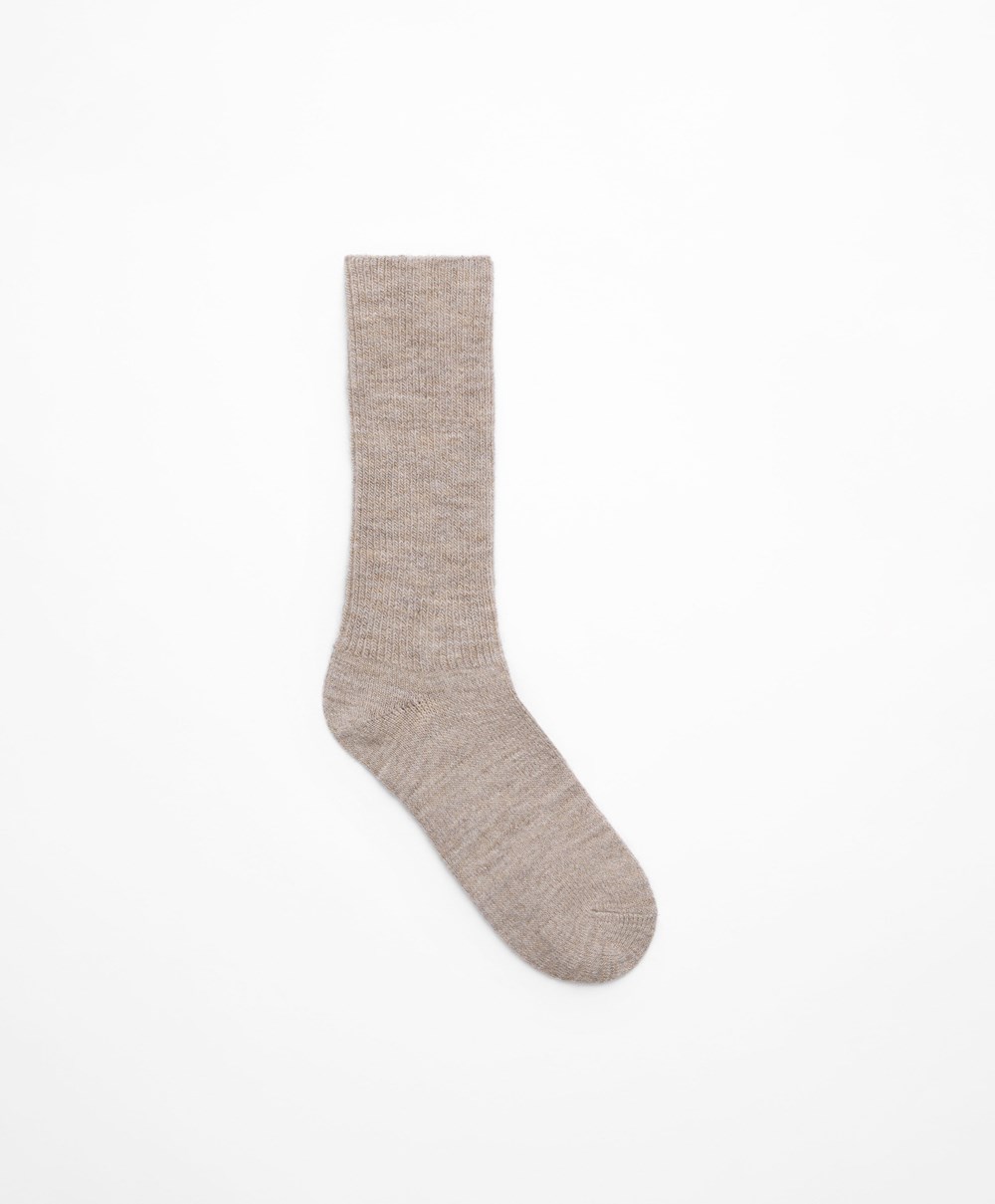 Oysho Alpaca Classic Socks Mink | XGSN51980