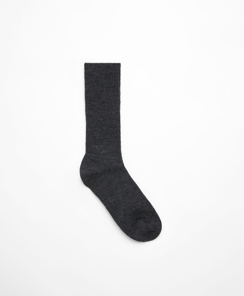 Oysho Alpaca Classic Socks Mørke Grå | QPIS82106