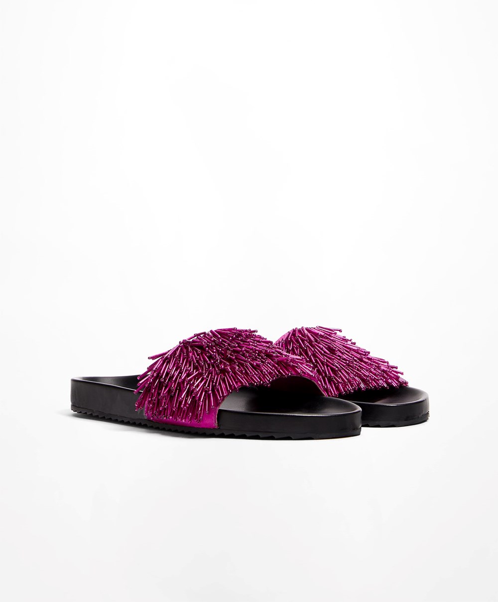 Oysho Appliqué Slides Lilla | CTWM69325