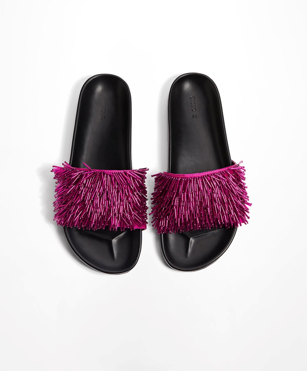 Oysho Appliqué Slides Lilla | CTWM69325