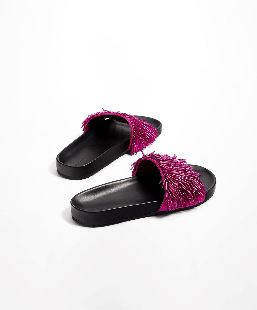 Oysho Appliqué Slides Lilla | CTWM69325