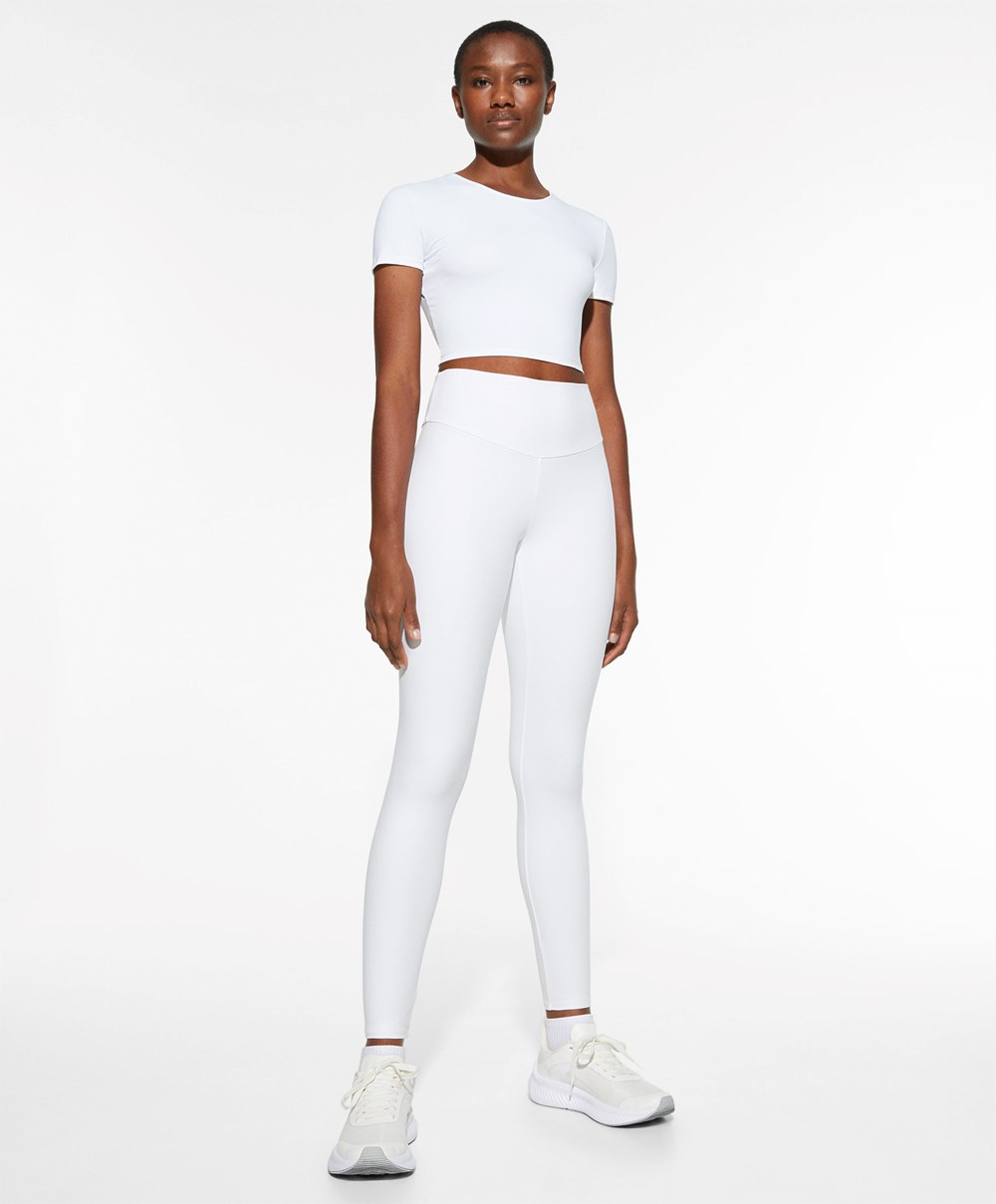 Oysho Back Detail Comfortlux Kort-sleeved T-shirt Hvite | LJXC35710