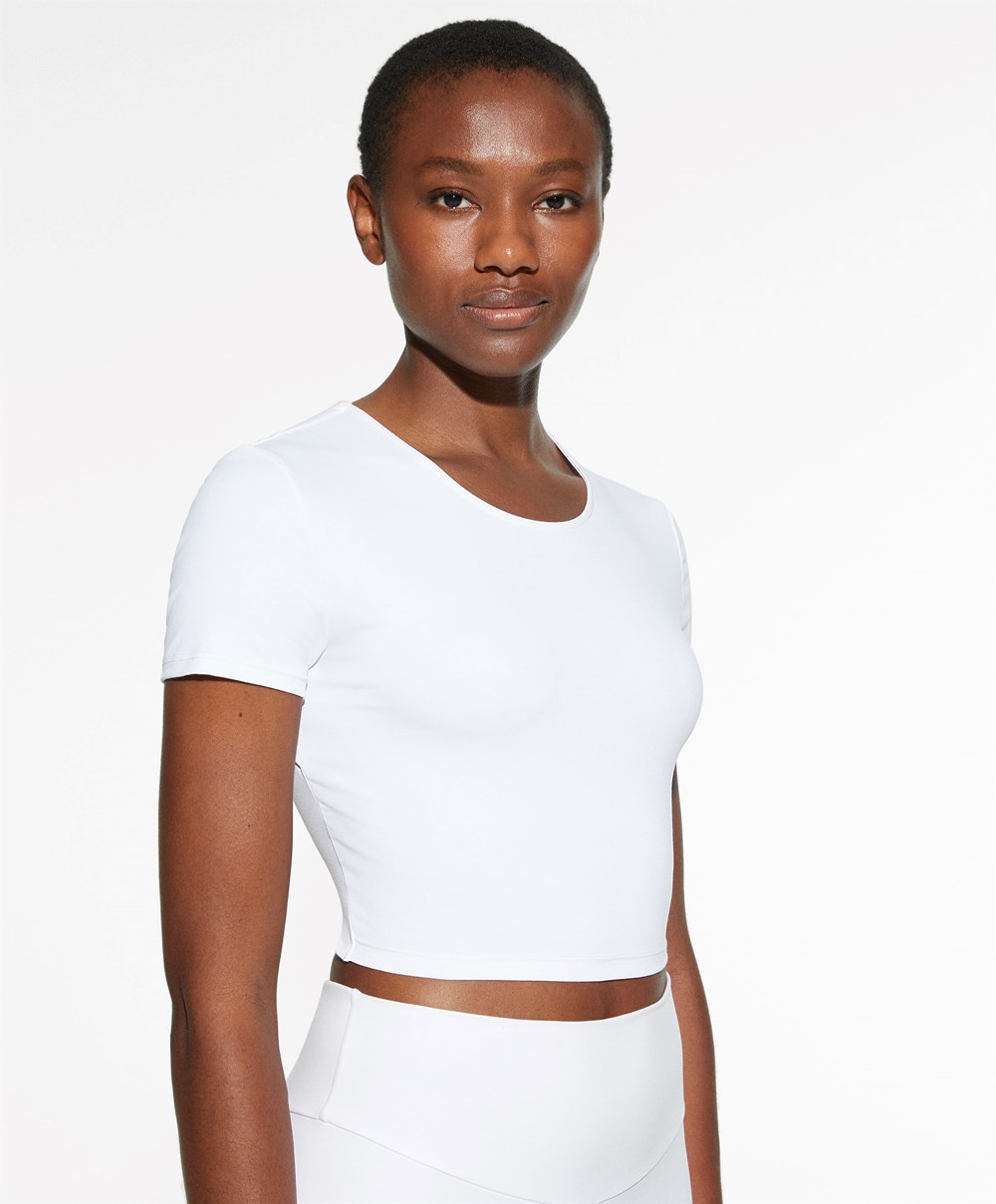 Oysho Back Detail Comfortlux Kort-sleeved T-shirt Hvite | LJXC35710