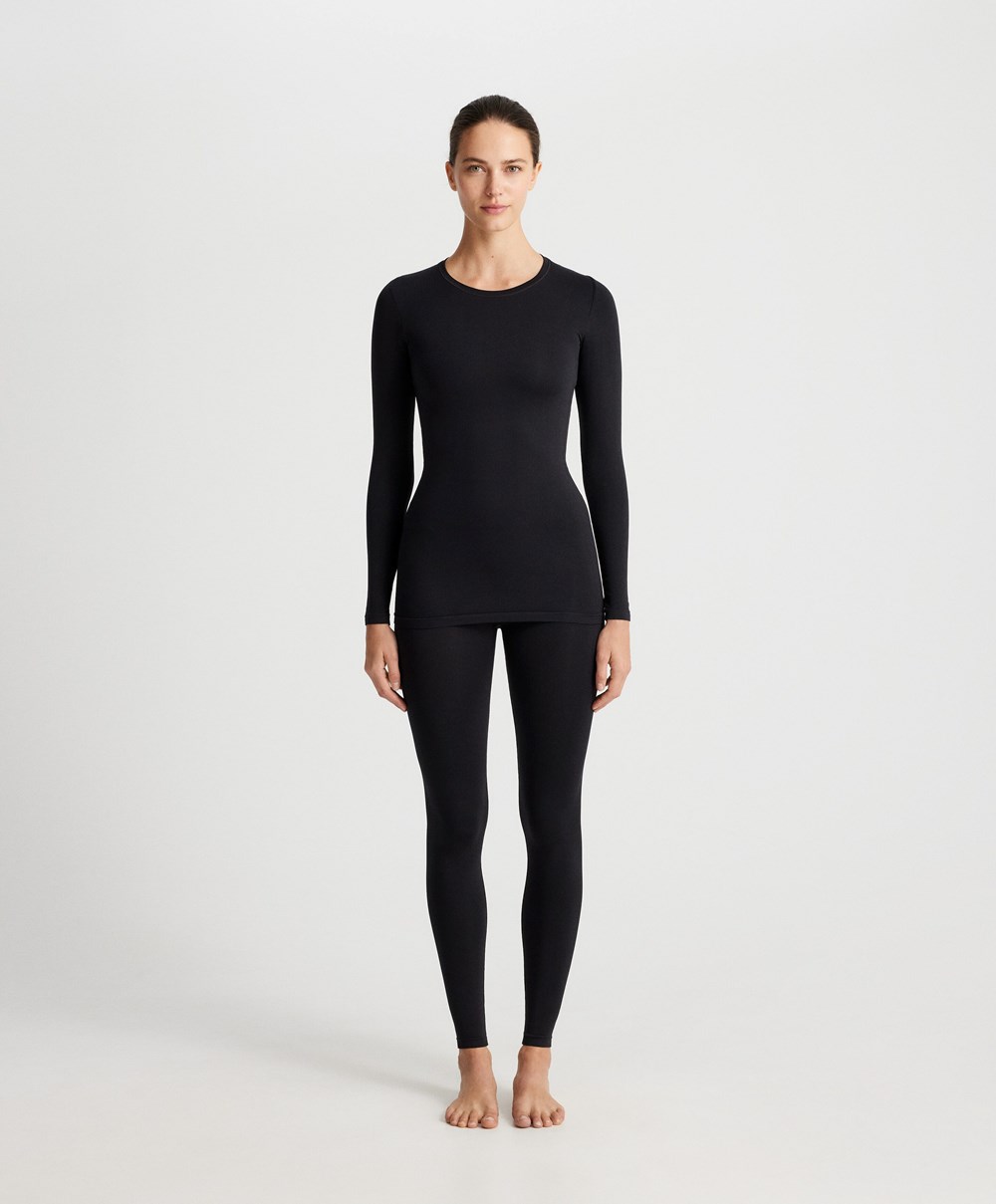 Oysho Base Layer Seamless 65cm Leggings Svarte | GQWP17648