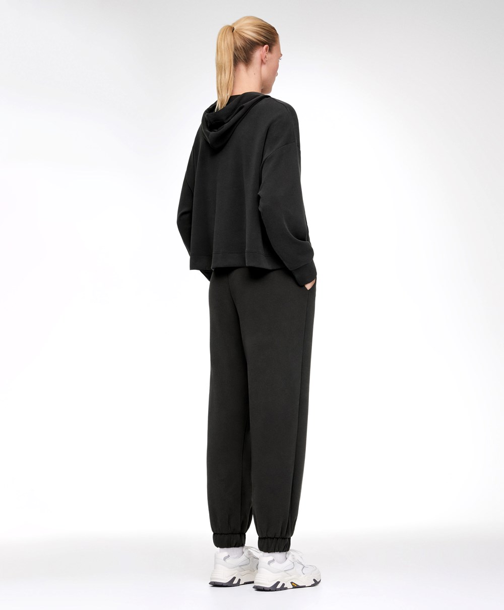 Oysho Black Modal Tracksuit Svarte | JWIE51739