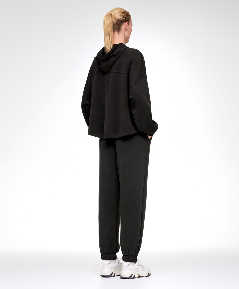 Oysho Black Modal Tracksuit Svarte | UOBK67840