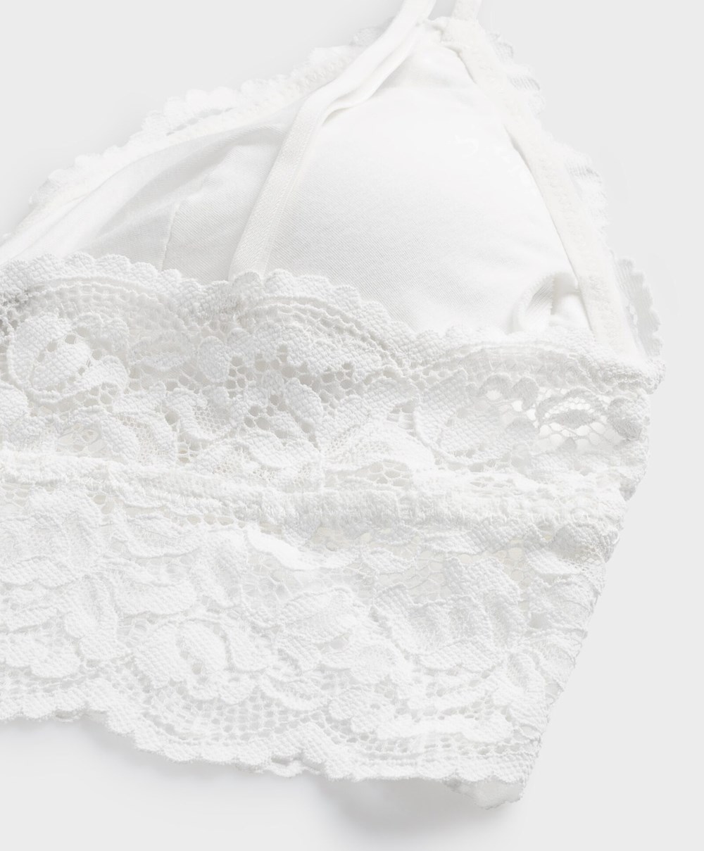 Oysho Blonder Bralette Pale Ecru | GKMC80263