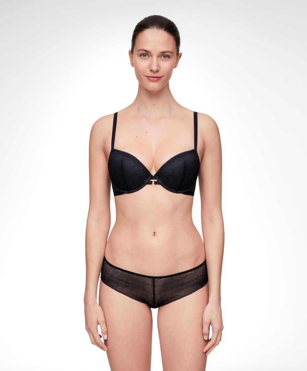 Oysho Blonder Classic Push-up Bra Svarte | RMIQ37614