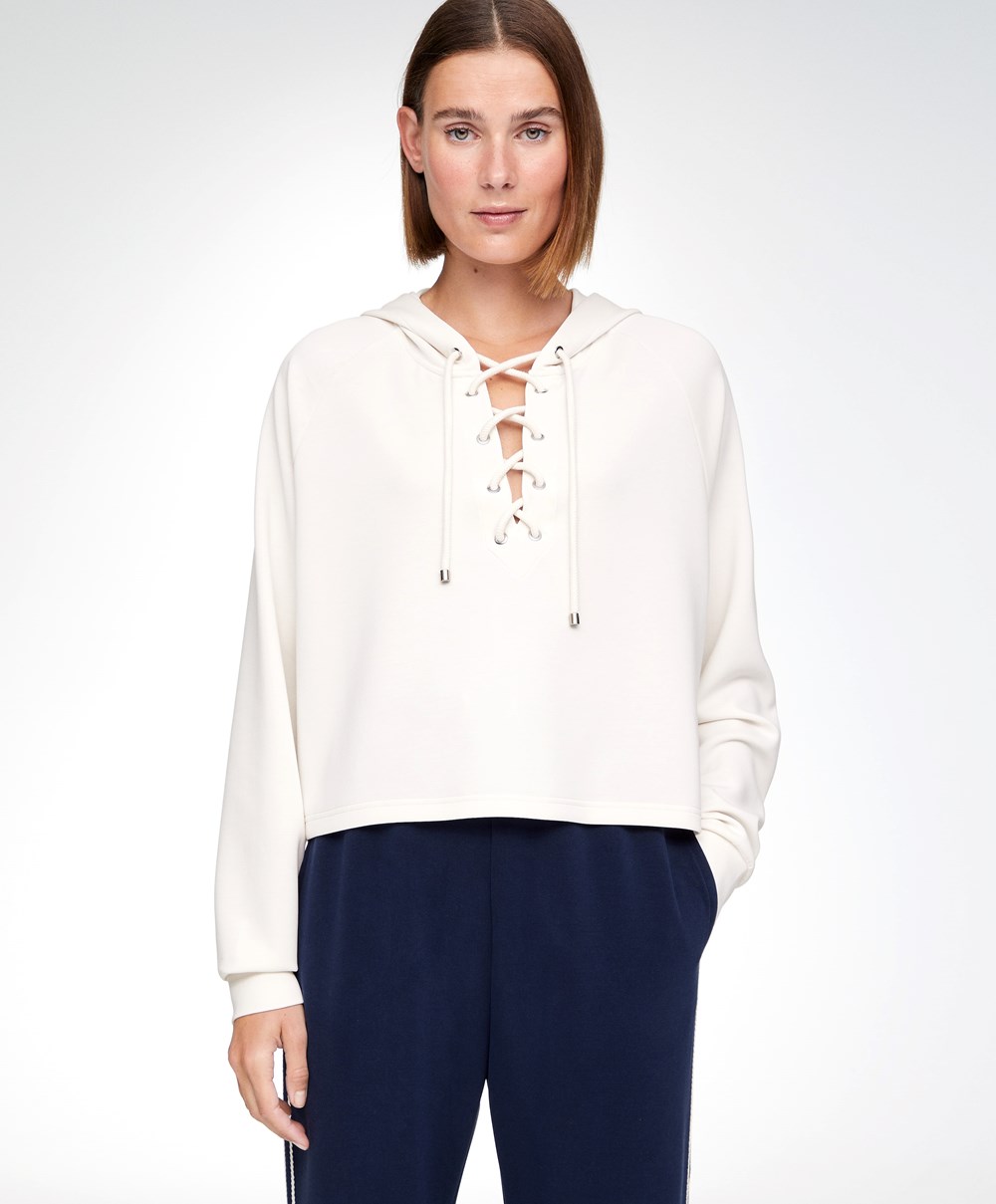 Oysho Blonder-up Modal Sweatshirt Cream-white | FZOK79358