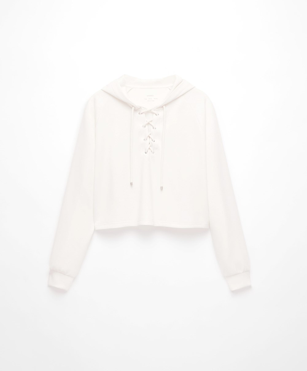 Oysho Blonder-up Modal Sweatshirt Cream-white | OYQL83617