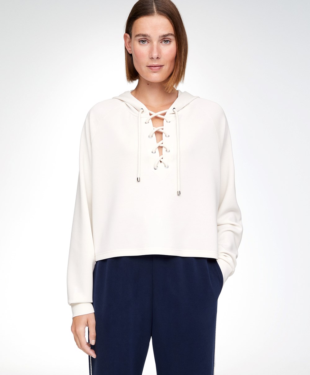 Oysho Blonder-up Modal Sweatshirt Cream-white | OYQL83617