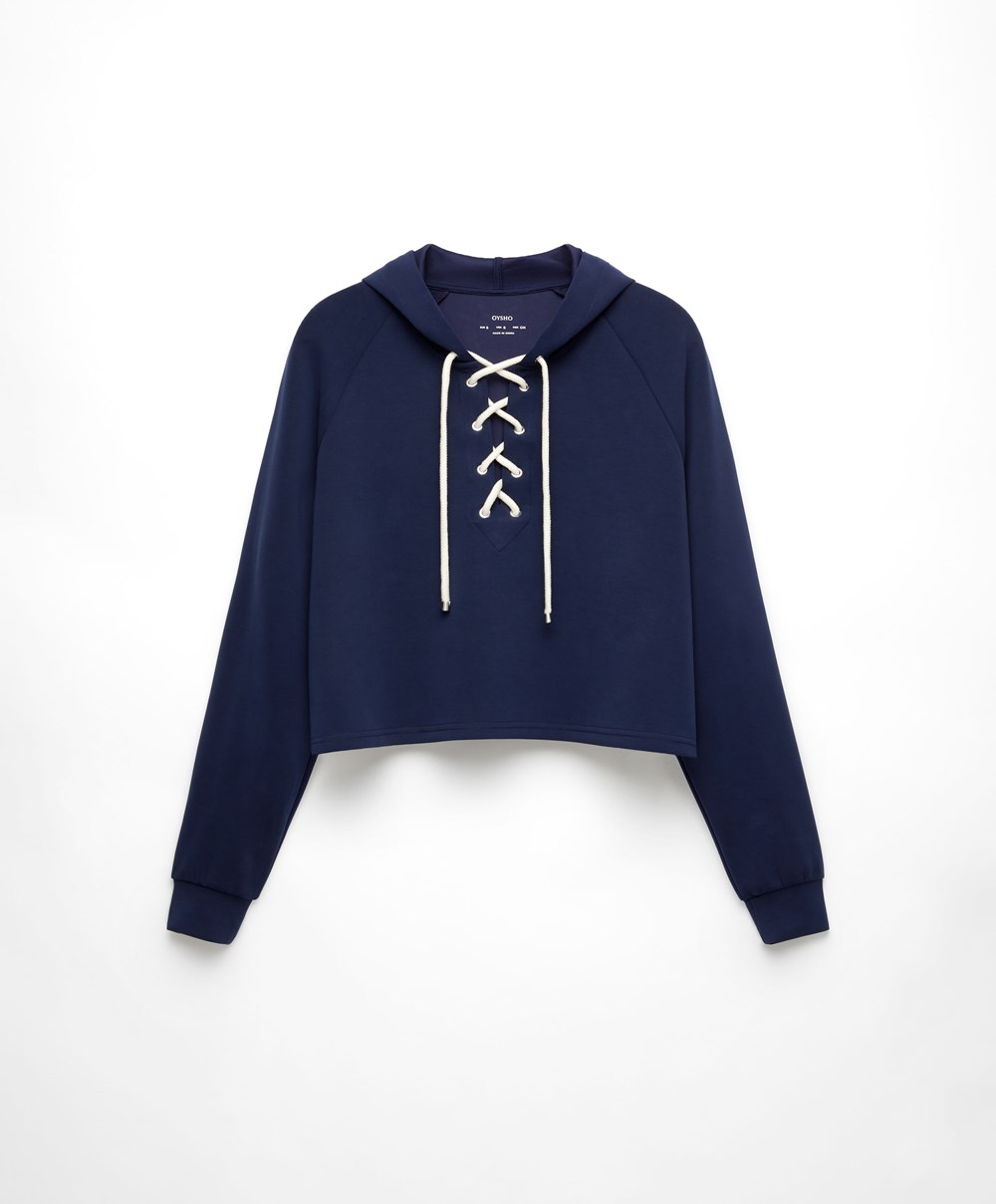 Oysho Blonder-up Modal Sweatshirt Marineblå Blå | OJTU34980