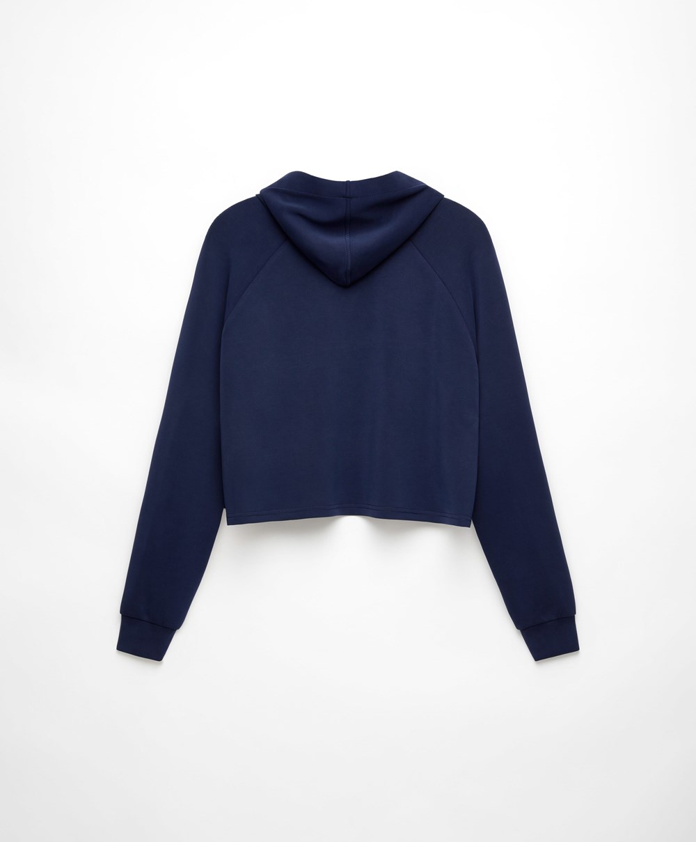 Oysho Blonder-up Modal Sweatshirt Marineblå Blå | ZOFB83621