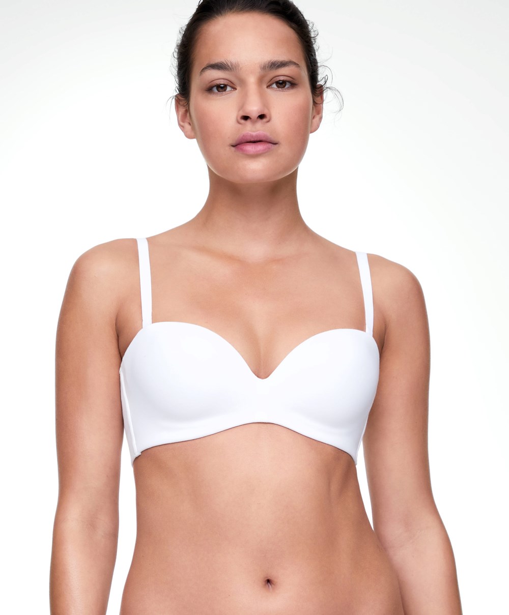 Oysho Bomull Bra With Removable Straps Hvite | XEJB48569