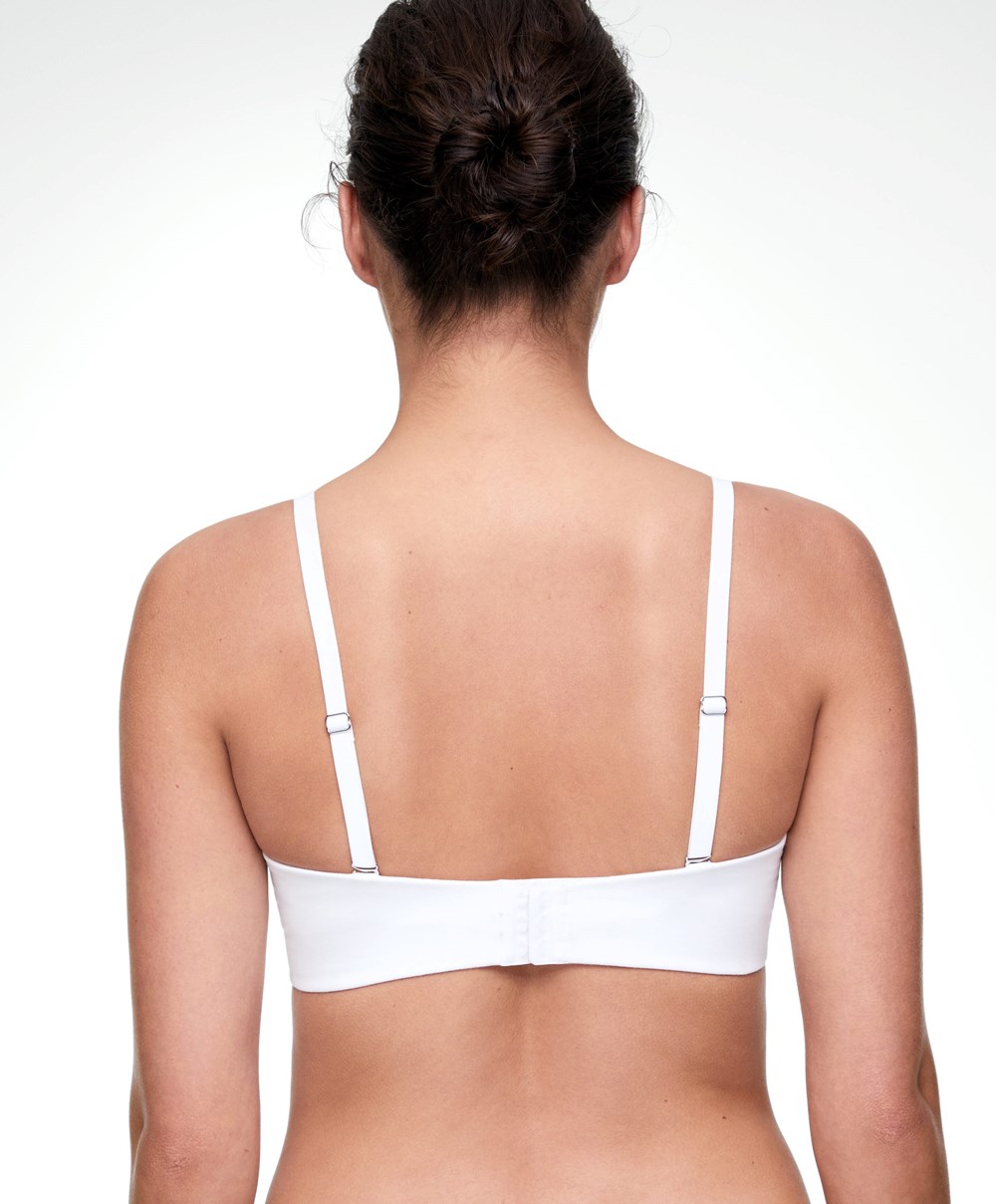 Oysho Bomull Bra With Removable Straps Hvite | XEJB48569