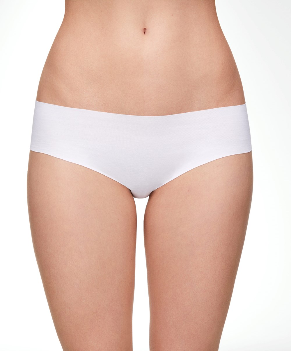 Oysho Bomull Invisible Classic Briefs Hvite | SMLQ10563