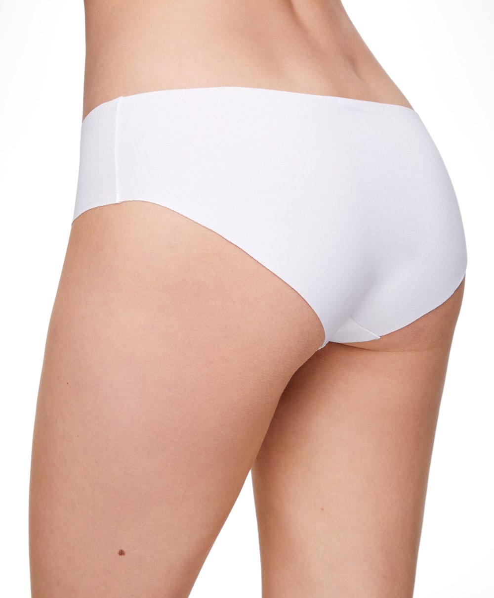 Oysho Bomull Invisible Classic Briefs Hvite | SMLQ10563