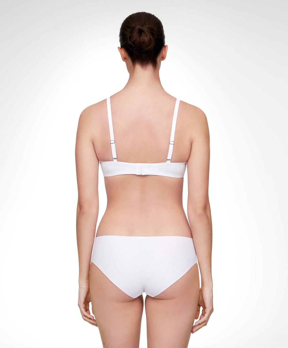 Oysho Bomull Invisible Classic Briefs Hvite | SMLQ10563