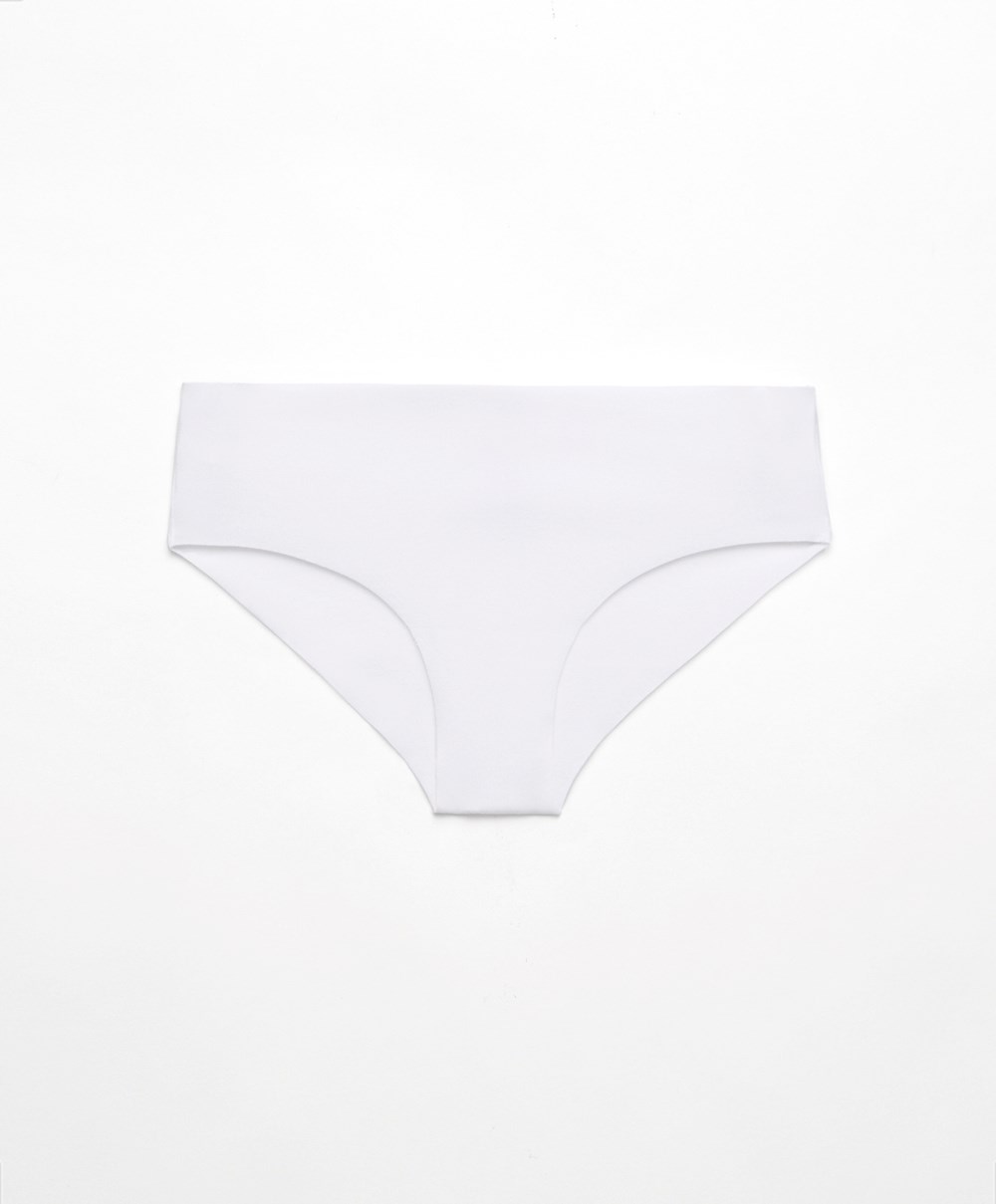 Oysho Bomull Invisible Classic Briefs Hvite | SMLQ10563