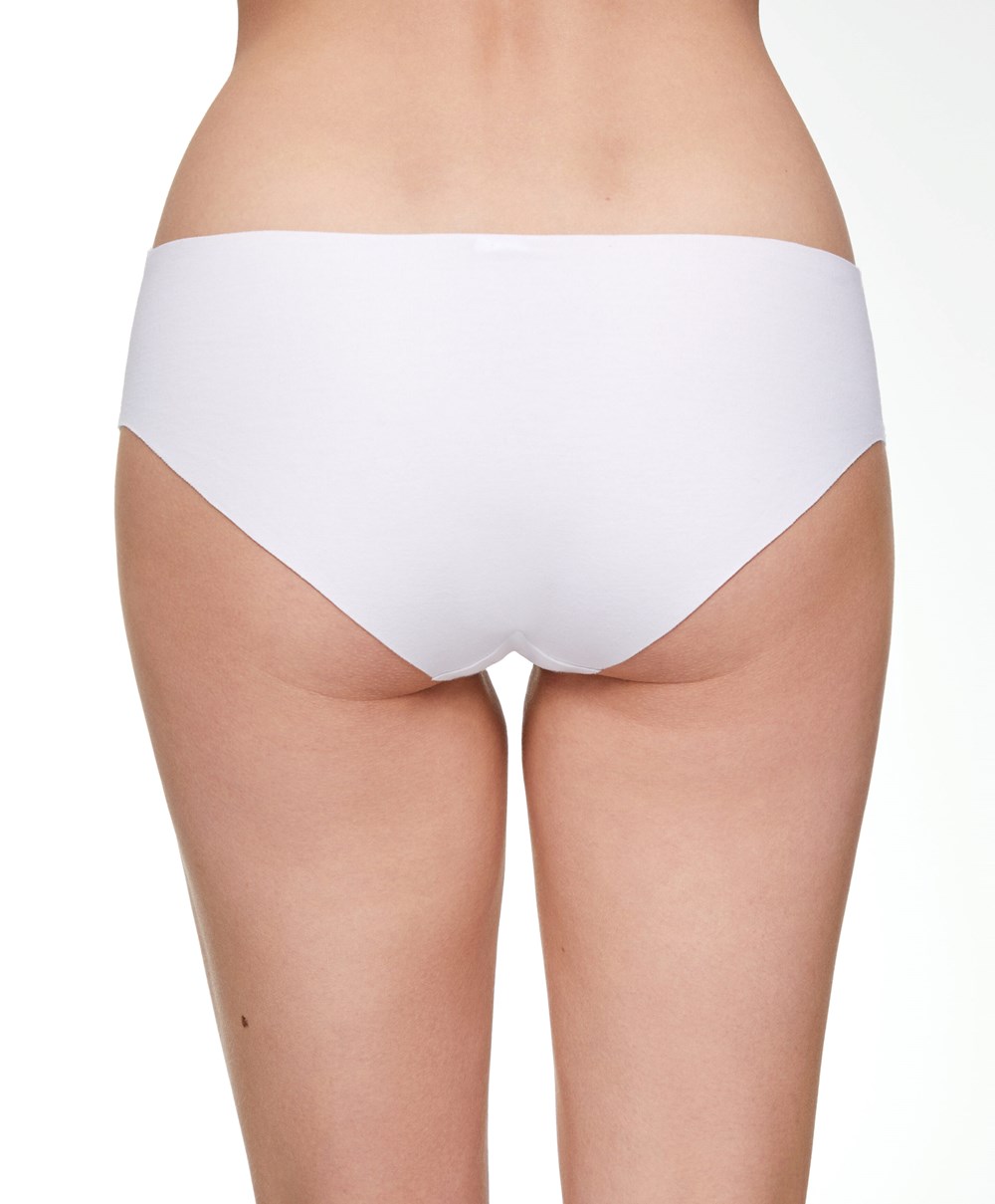 Oysho Bomull Invisible Classic Briefs Hvite | SMLQ10563