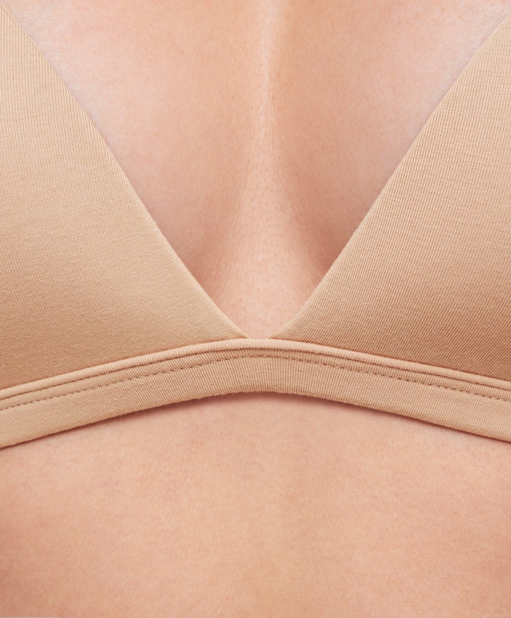 Oysho Bomull Push-up Triangle Bra Beige | SRUB89702