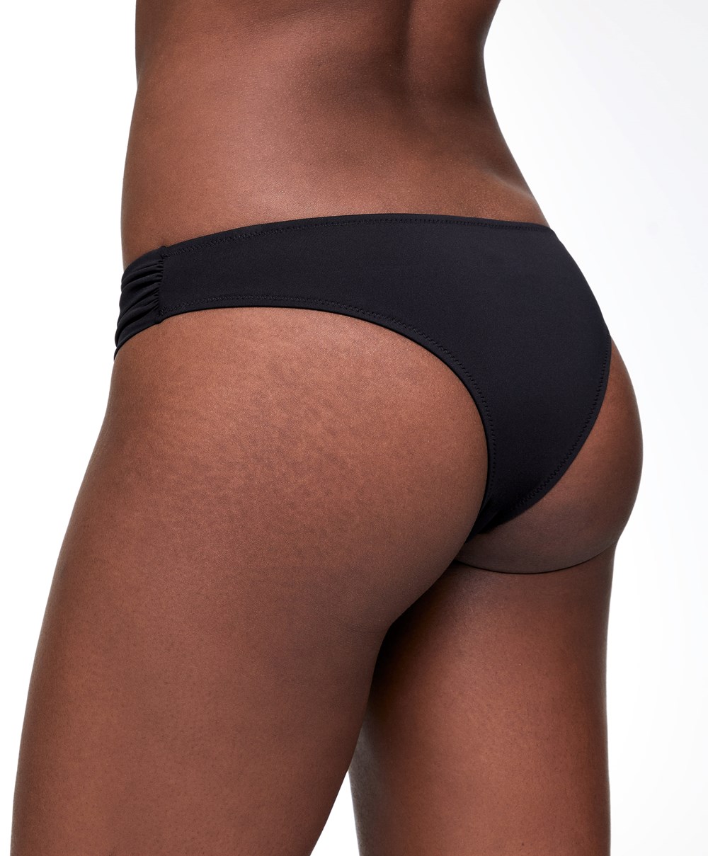 Oysho Brazilian Bikini Bottoms Svarte | QEUM35248