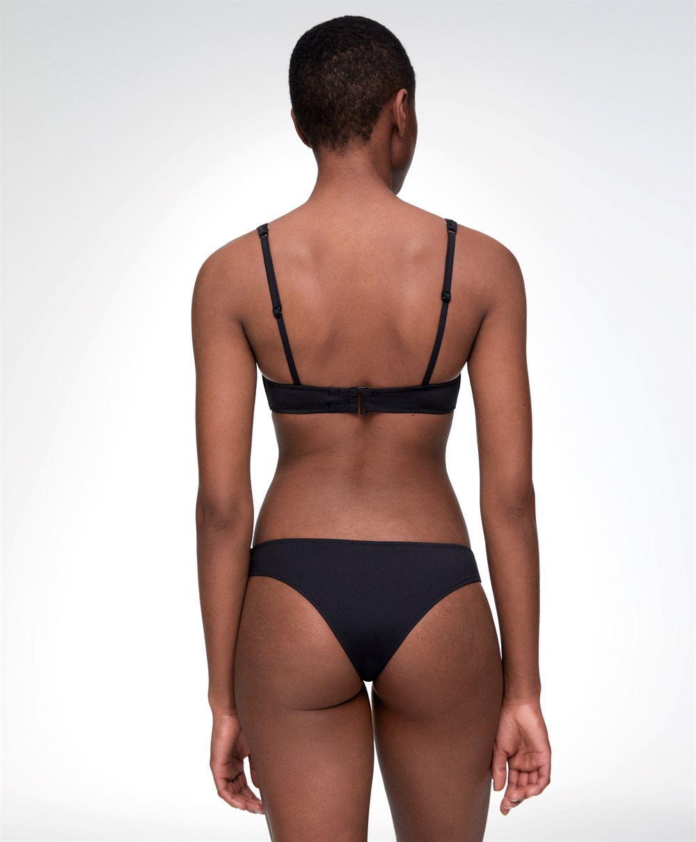 Oysho Brazilian Bikini Bottoms Svarte | QEUM35248