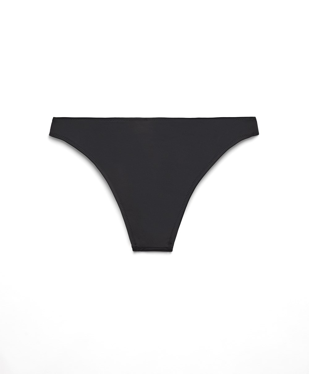 Oysho Brazilian Bikini Bottoms Svarte | QEUM35248