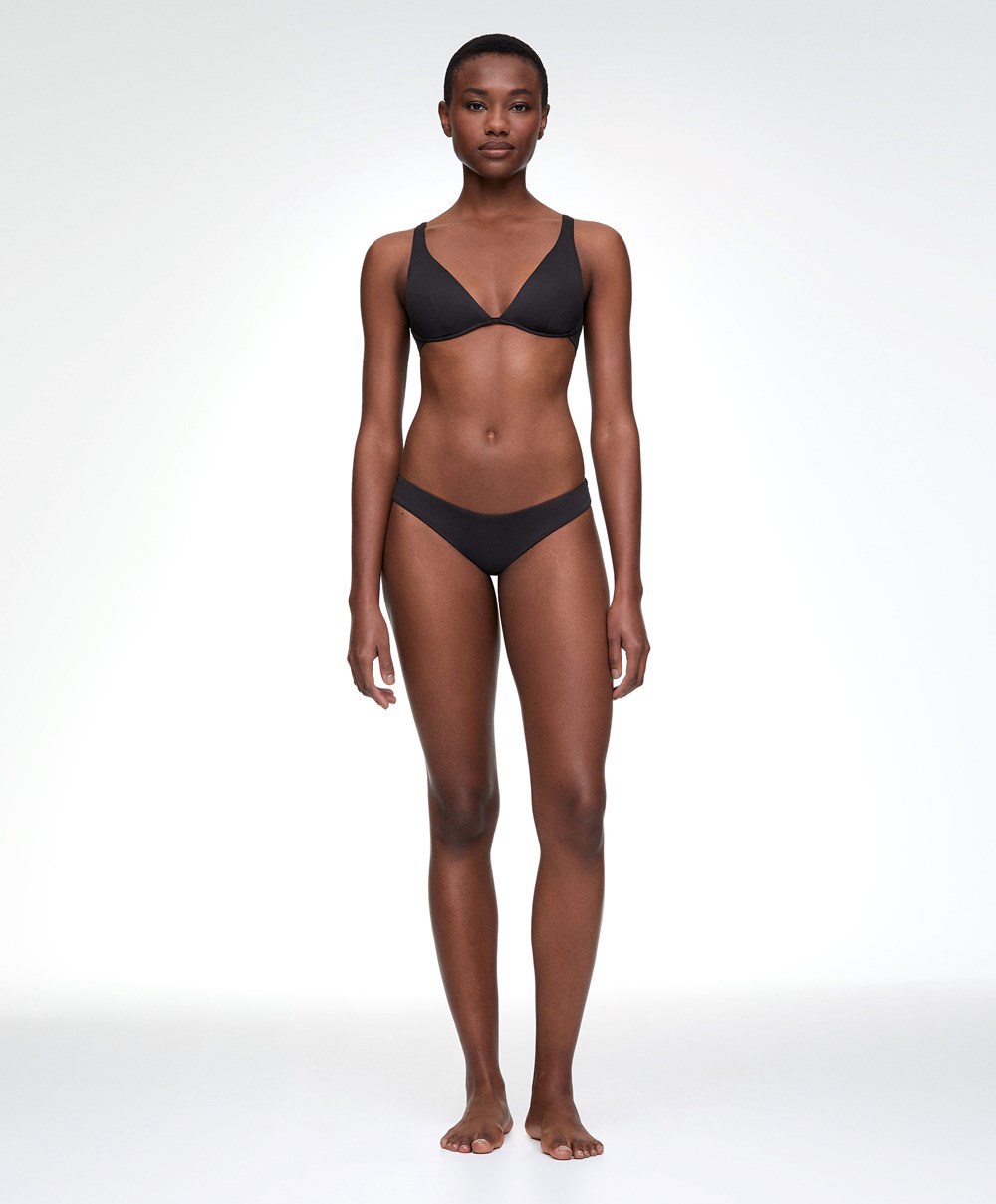 Oysho Brazilian Bikini Briefs Svarte | PZBH08649