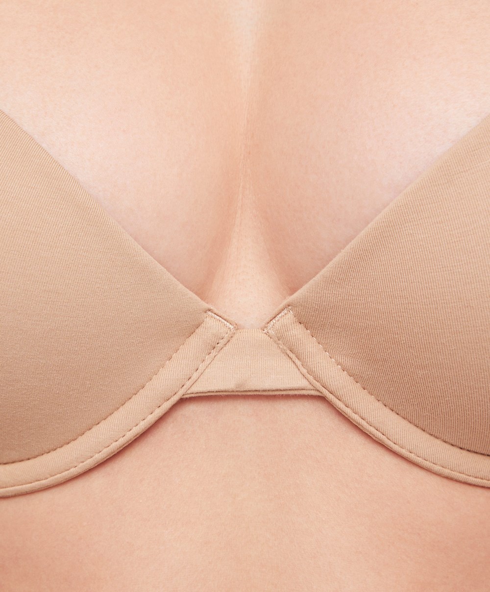 Oysho Classic Bomull Underwired Bra Beige | NSWO98401