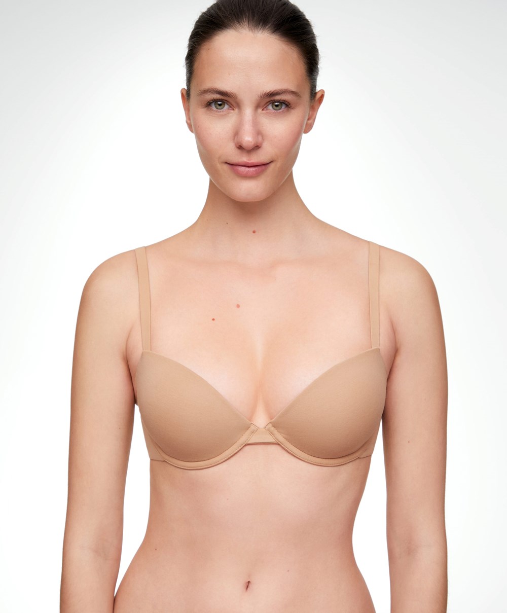 Oysho Classic Bomull Underwired Bra Beige | NSWO98401