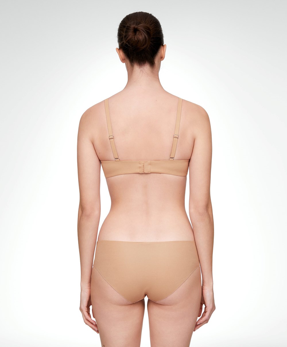 Oysho Classic Bomull Underwired Bra Beige | NSWO98401