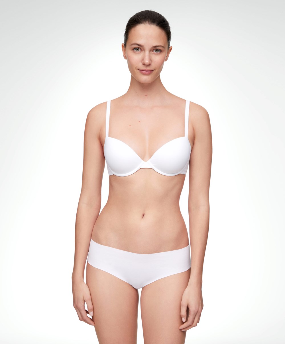 Oysho Classic Bomull Underwired Bra Hvite | AZYG61489