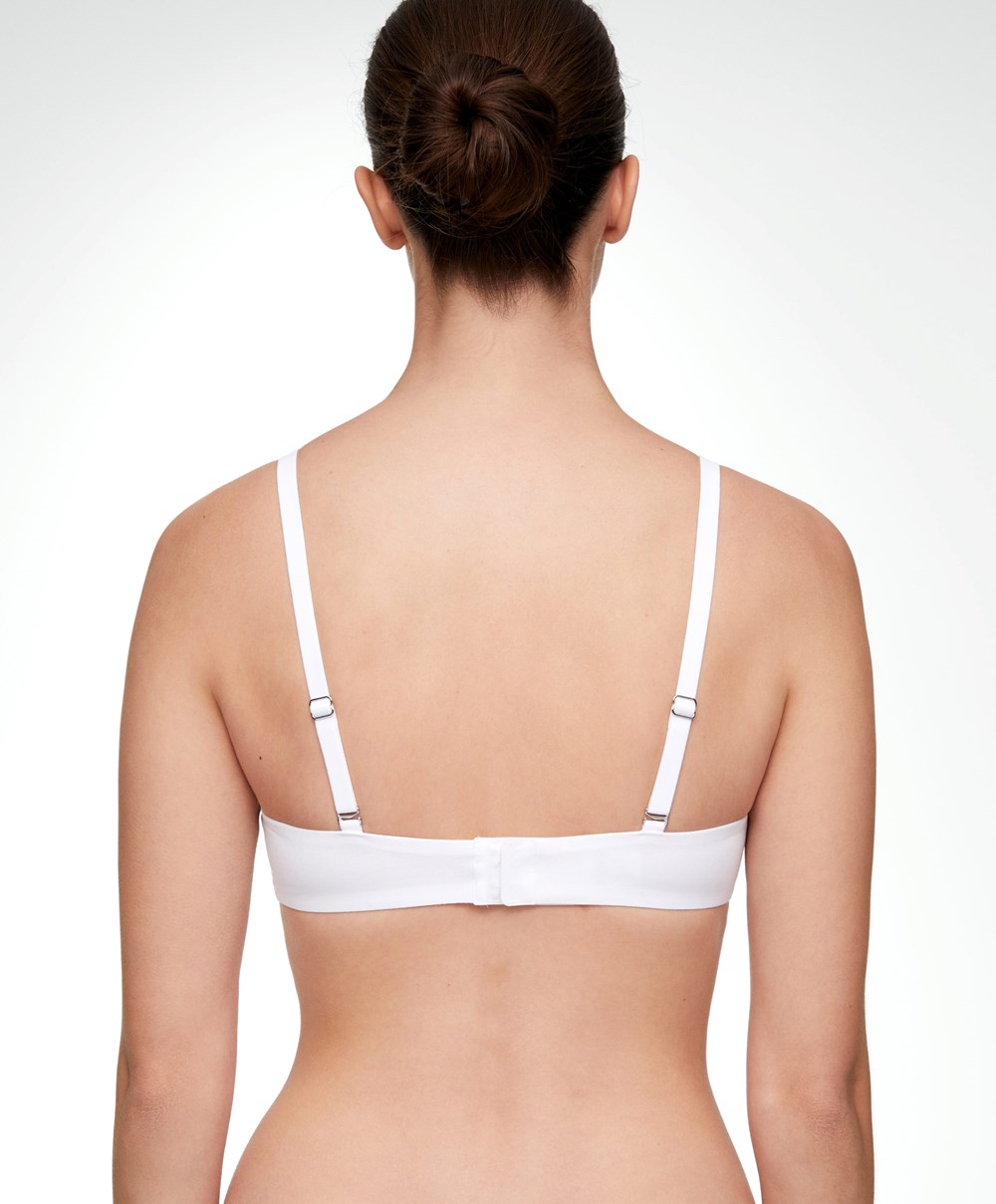 Oysho Classic Bomull Underwired Bra Hvite | AZYG61489