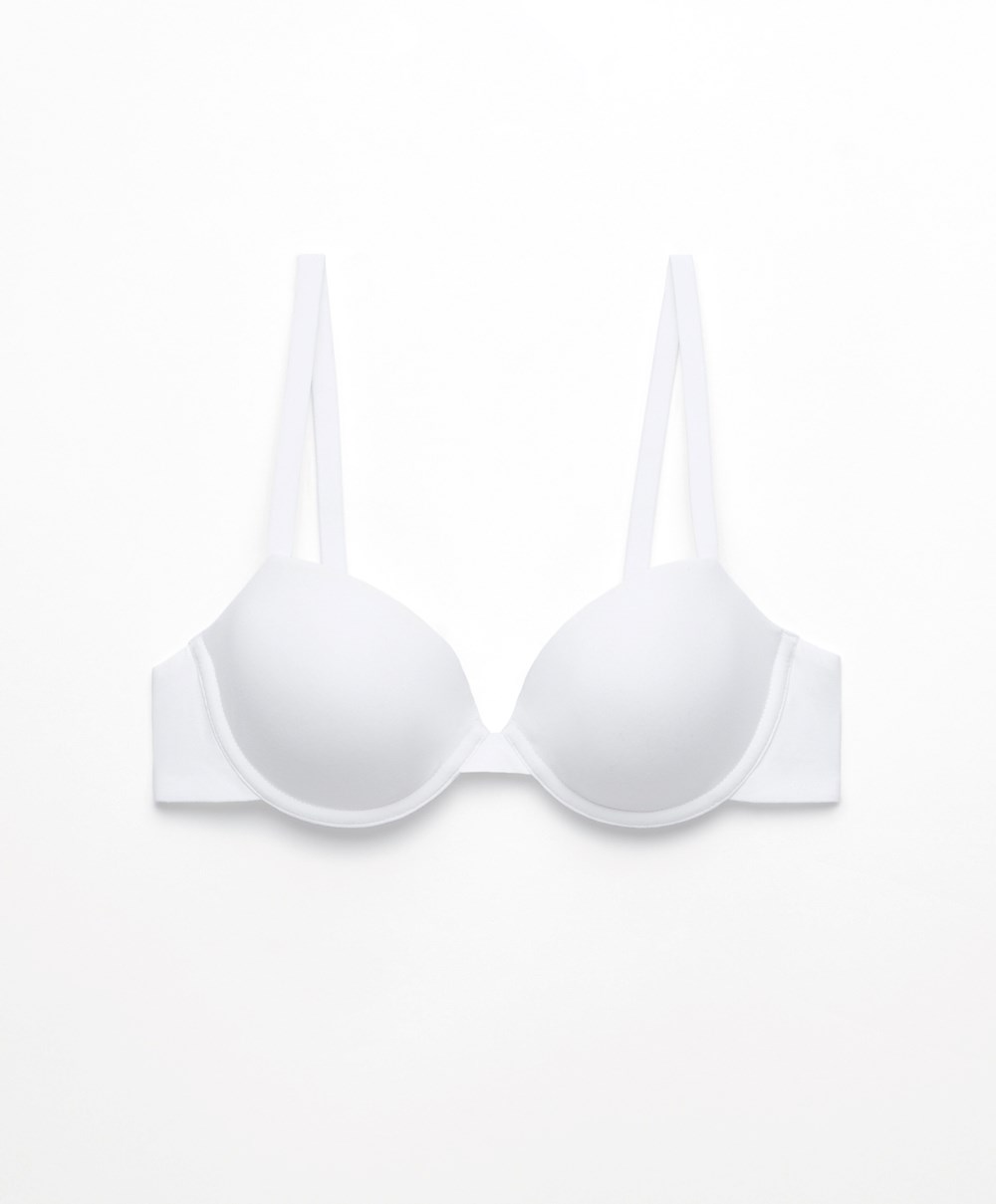 Oysho Classic Bomull Underwired Bra Hvite | AZYG61489