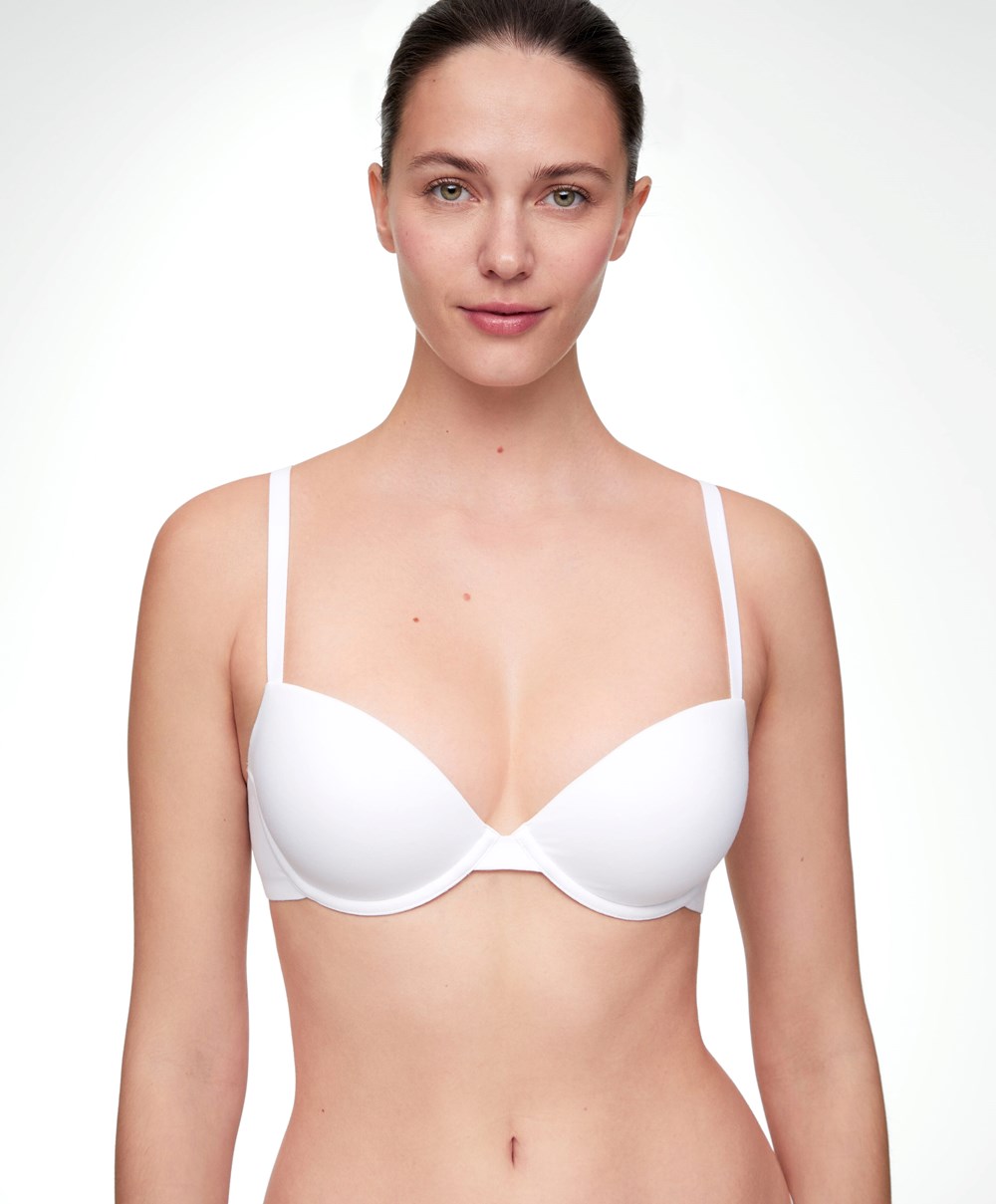 Oysho Classic Bomull Underwired Bra Hvite | AZYG61489