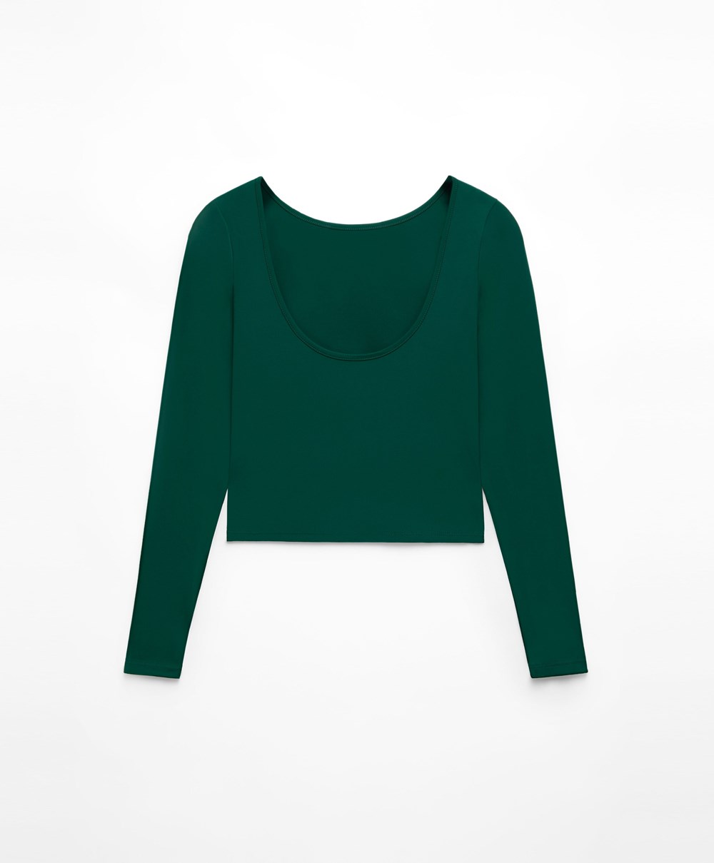 Oysho Comfortlux Back Long-sleeved T-shirt Bottle | GWAY87904