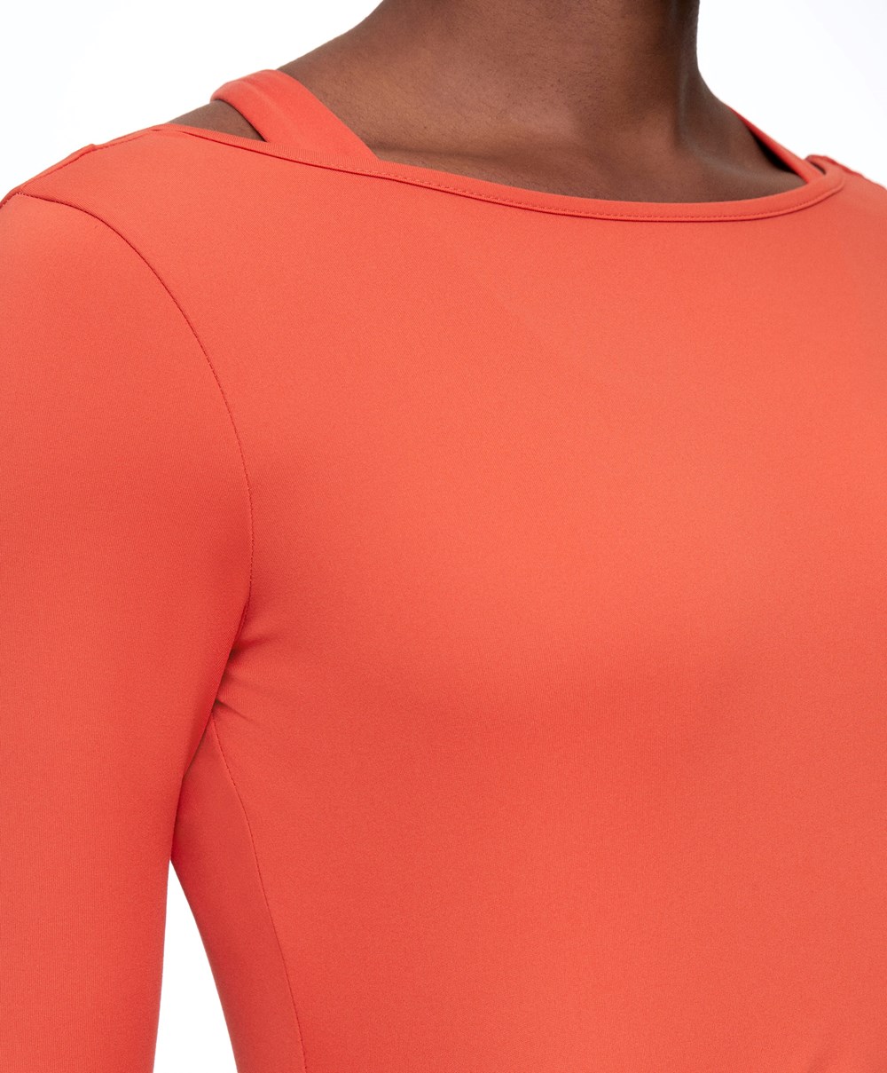 Oysho Comfortlux Back Long-sleeved T-shirt Oransje | KOMQ20451